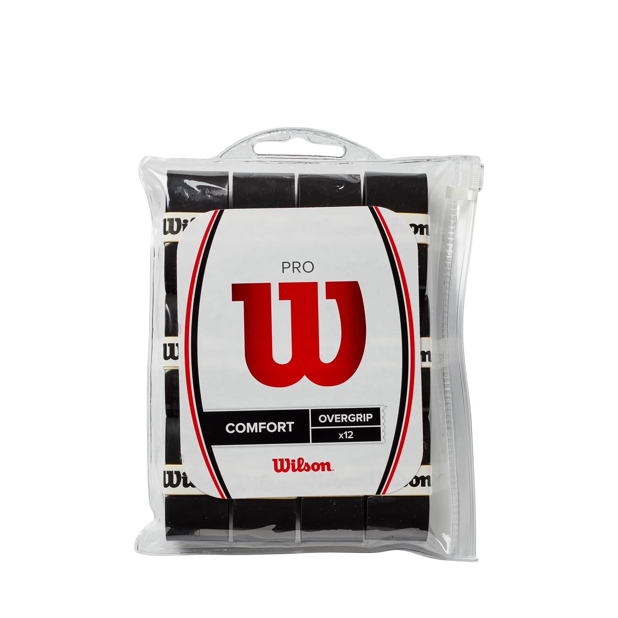 WILSON Pro Tennis Overgrip 12 Pack Black | Tacky, Absorbent, Thin Felt for All Players