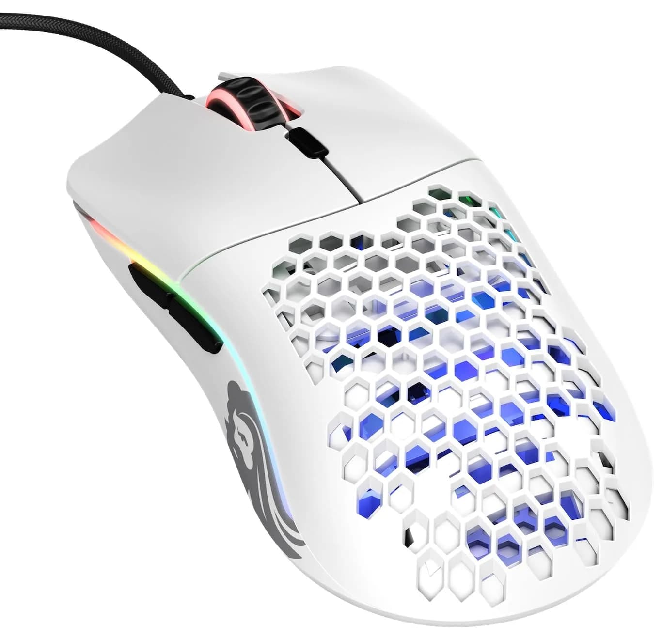 Glorious Model O- (Minus) Compact Wired Gaming Mouse 58g | Pixart 3360 Sensor, 6 Buttons, Ambidextrous — Matte White