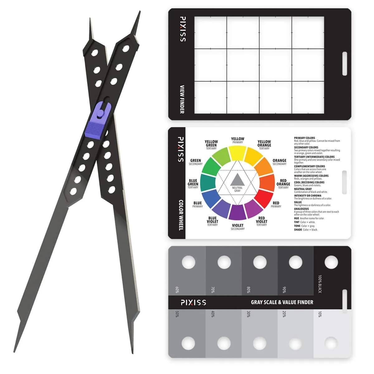 Pixiss Proportional Divider 10" (25.4 cm) — Artist Drawing Tool for Scale, Value, Color & View Catcher - main product image