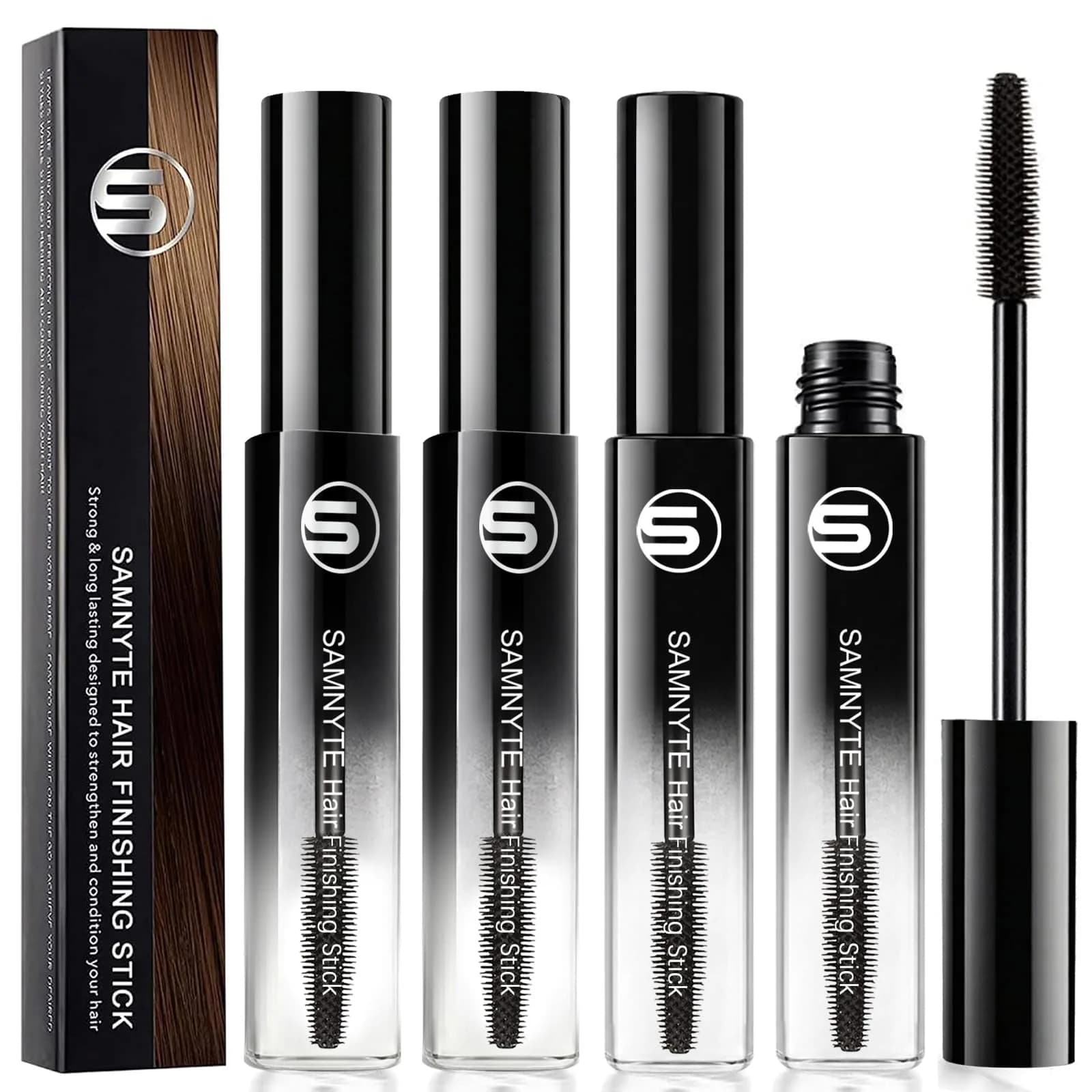 Samnyte Hair Finishing Stick 2 Pack - 36ml (1.4 Fl Oz) | Tames Flyaways & Baby Hairs — Black / 0.