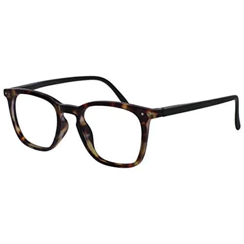 OPULIZE BEX Reading Glasses +1.50 Diopters | Oversized Square Frame, Matt Brown Tortoiseshell with Black Arms, UV400 Protection thumbnail 2