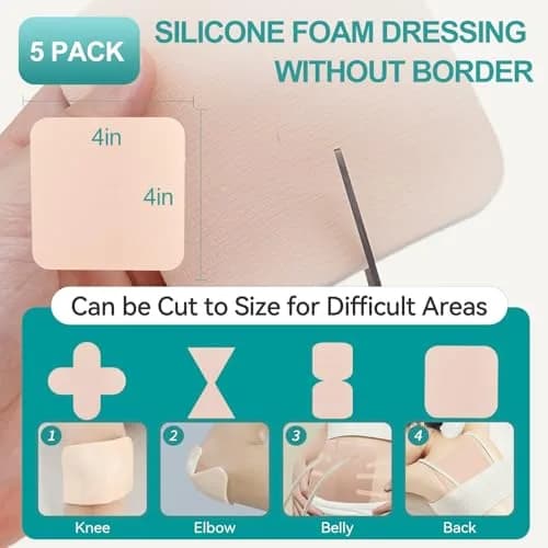 Dimora Silicone Foam Dressing Without Border 4"x 4" | Highly Absorbent Wound Bandage for Moderate Exuding Wounds thumbnail 3