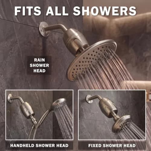 Aqua Elegante Chlorine Shower Water Filter - Brushed Nickel | Reduces Chlorine & Heavy Metals thumbnail 4