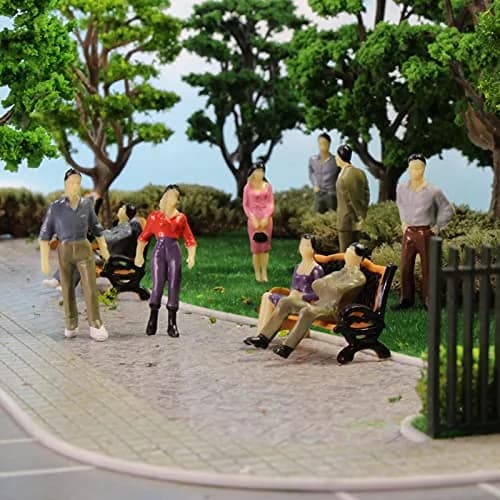 Evemodel 100PCS Model Trains Architectural Figures 35mm | Realistic O Scale Props for Miniature Scenes thumbnail 4