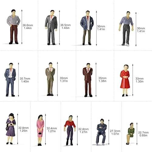 Evemodel 100PCS Model Trains Architectural Figures 35mm | Realistic O Scale Props for Miniature Scenes thumbnail 7