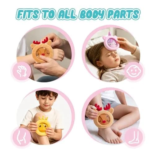 Hilph Kids Ice Packs for Boo Boos, Reusable Gel Cold Packs with Plush Sleeves, 3 Pcs (Unicorn, Duck, Reindeer) | Pain Relief for Toddlers thumbnail 4