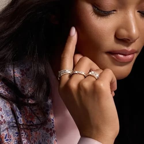 JINEAR 3mm Wedding Bands for Women Eternity Ring 18K Gold Plated Cubic Zirconia Size 5-10 | Elegant Promise Ring thumbnail 3