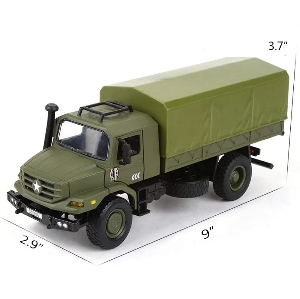 Ailejia Classic Military Diecast Transport Trucks 9" x 3.7" x 2.9" | Retro Army Model for Collectors & Gifts thumbnail 4