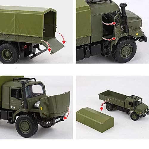 Ailejia Classic Military Diecast Transport Trucks 9" x 3.7" x 2.9" | Retro Army Model for Collectors & Gifts thumbnail 5