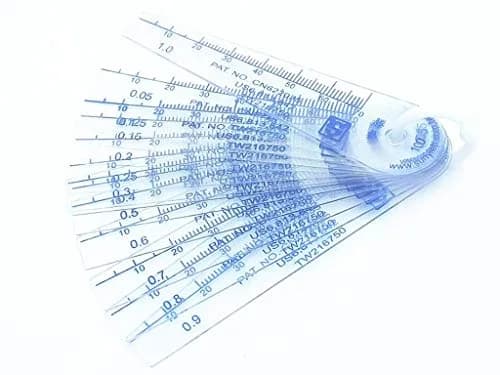 BESNIN Plastic Feeler Gauge 13-in-1 Gap Measuring Tool 1mm (0.04 in) | Foldable Metric Imperial for Valve Shim Use thumbnail 1