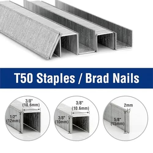 WORKPRO Heavy Duty T50 Staples & 18G Brad Nails Combo 7500-Count | 1/2-Inch, 3/8-Inch Staples & 5/8-Inch Nails thumbnail 2