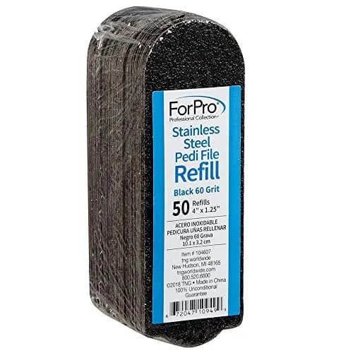 ForPro Stainless Steel Pedi File Refill 50ct 60 Grit | Water-Resistant Callus Smoother thumbnail 1