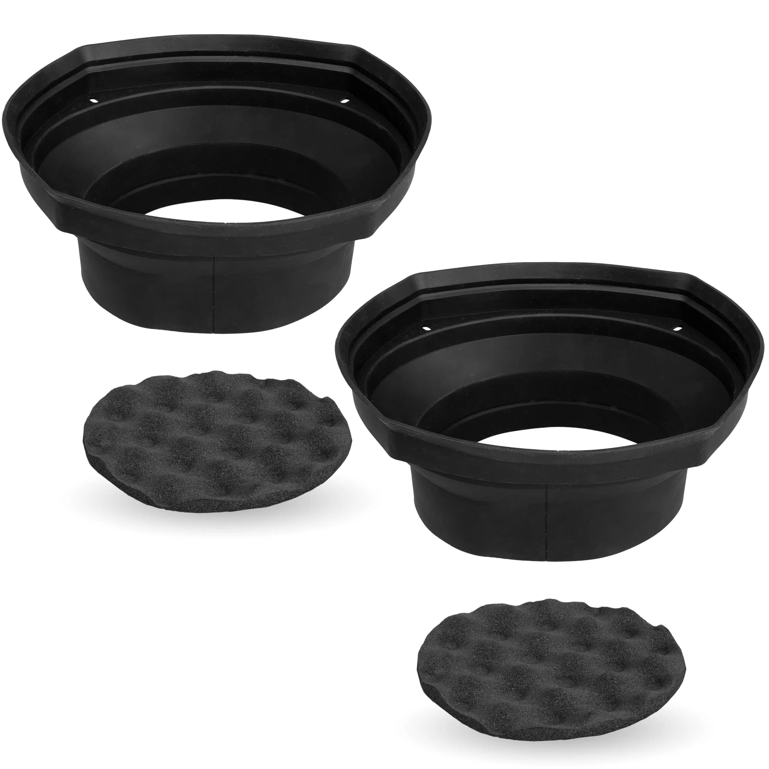 NVX XBAF69 2 Piece Universal 6x9” Silicone Rubber Speaker Baffles | Waterproof Silicone Car Speaker Seal - main product image