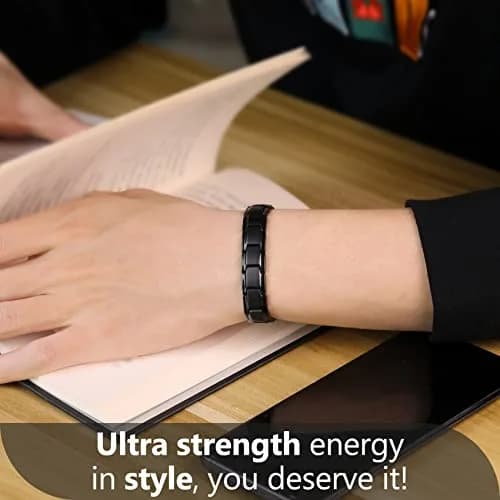 Feraco Mens Magnetic Bracelet 22cm (8.66 inch) | 18 Neodymium Magnets for Wrist Therapy thumbnail 9