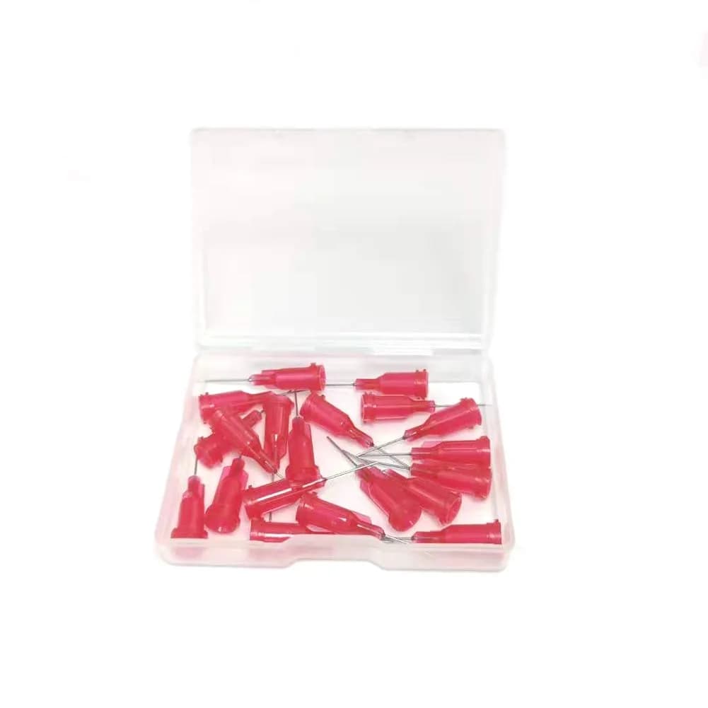 SANANTS 20 Gauge Blunt Tip Dispensing Needles 0.5in (1.18in Overall) Pink, 20 Pcs | Precision Applicator for Glue & Liquids — 25GAx1/2＂