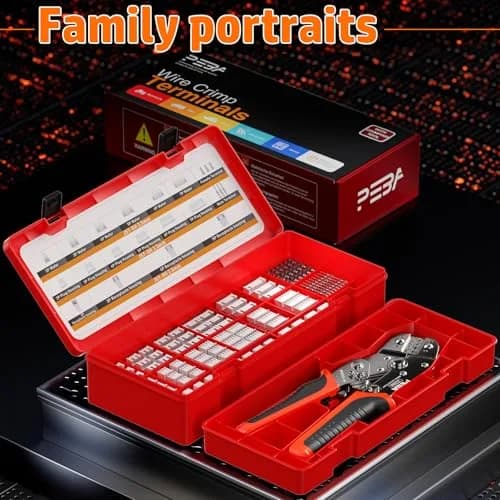 PEBA Crimping Tool and JST Connector Kit - 18 Types of 2.5 mm JST-XH Connectors & Crimp Pins, for DIY Electronics, Suitable for AWG 32-20 Wires thumbnail 9