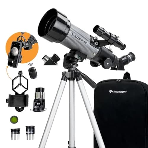 Celestron Travel Scope 70mm DX Refractor Telescope Kit with Backpack | Bright, Sharp Views for Beginners & Travel thumbnail 1