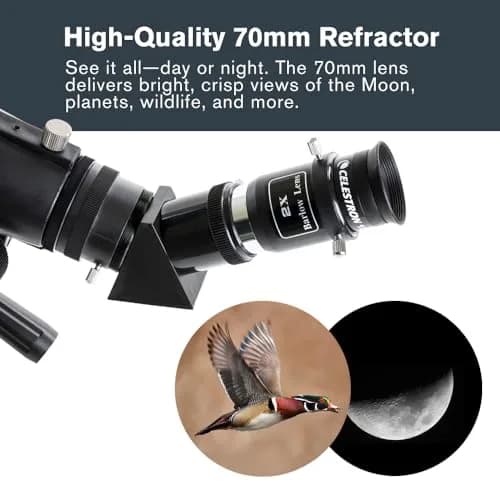 Celestron Travel Scope 70mm DX Refractor Telescope Kit with Backpack | Bright, Sharp Views for Beginners & Travel thumbnail 6