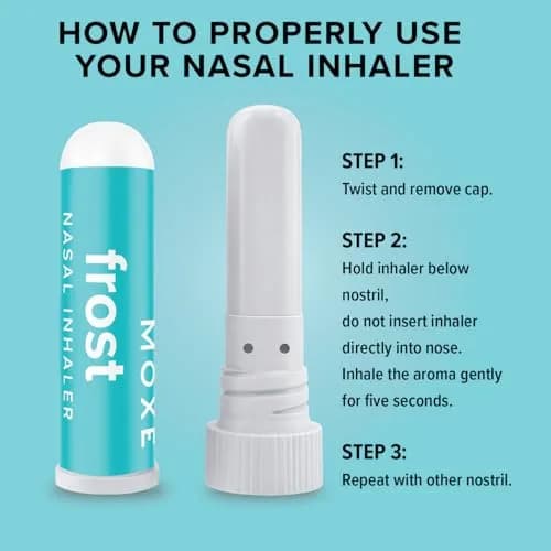 MOXE Frost Refreshing Scent Nasal Inhaler Stick for Breathing Support 3PK | Energizing Aromatherapy with Peppermint, Eucalyptus & Wintergreen thumbnail 7