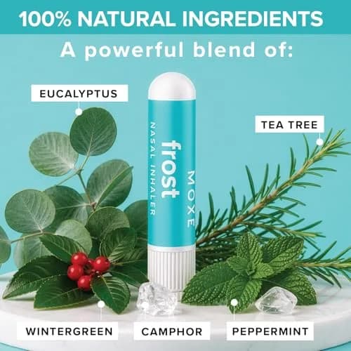 MOXE Frost Refreshing Scent Nasal Inhaler Stick for Breathing Support 3PK | Energizing Aromatherapy with Peppermint, Eucalyptus & Wintergreen thumbnail 3