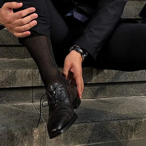 Uaussi Mens Ultra Thin Dress Socks Silk Sheer Mid Calf | Breathable, Moisture-Wicking & Durable thumbnail 7