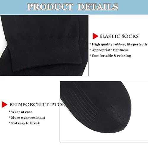 Uaussi Mens Ultra Thin Dress Socks Silk Sheer Mid Calf | Breathable, Moisture-Wicking & Durable thumbnail 3