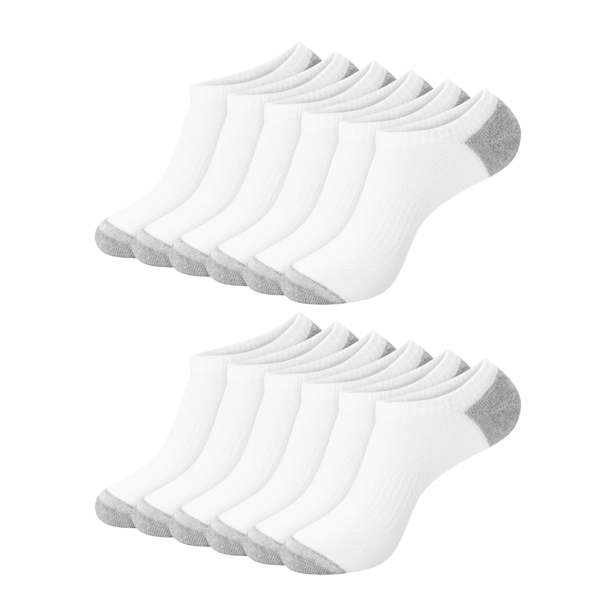 Hanes Men's X-Temp Lightweight No Show Socks 12-Pair Pack White | Breathable, Cool & Dry Fit - main product image
