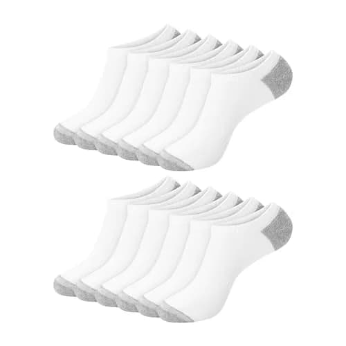 Hanes Men's X-Temp Lightweight No Show Socks 12-Pair Pack White | Breathable, Cool & Dry Fit thumbnail 1