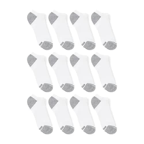 Hanes Men's X-Temp Lightweight No Show Socks 12-Pair Pack White | Breathable, Cool & Dry Fit thumbnail 2