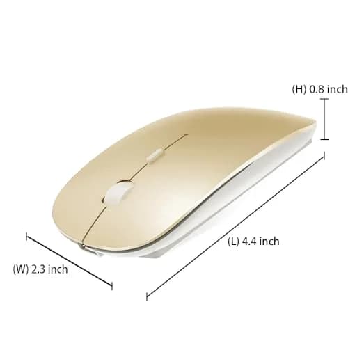 KLO Bluetooth Mouse for MacBook/Laptop/Notebook/pc/iPad/Chromebook, Wireless Mouse for MacBook Pro/AIR (Gold) | 1600 DPI, Rechargeable, Compatible with Mac & Windows thumbnail 6
