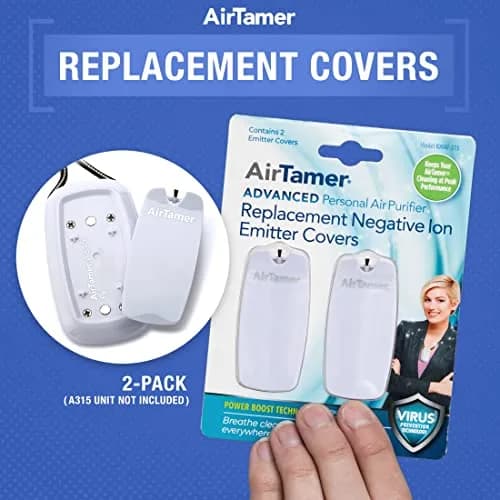 AirTamer Advanced A315W Personal Air Purifier Replacement Negative Ion Emitter Covers - White, 2-Pack | Negative Ion Emitter Covers for AirTamer A315W thumbnail 2