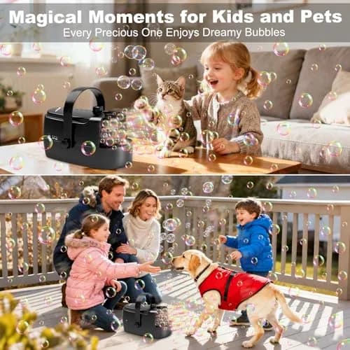Zerhunt Durable Bubble Machine for Party | 18000+ Bubbles/Min High Output | 320ml Tank, 30 Min Playtime | ASTM Certified thumbnail 7