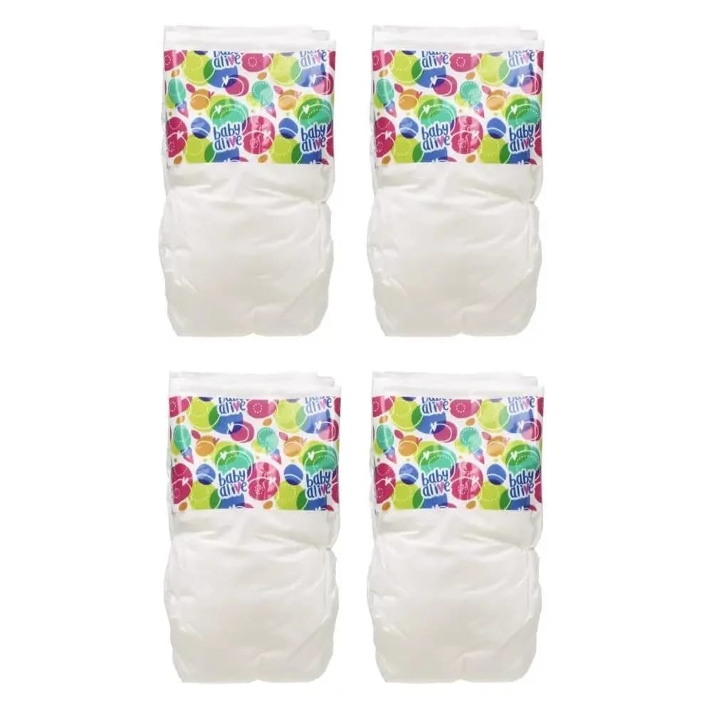 Baby Alive Doll Diaper Refill 4-Pack for Kids 3+ | Compatible with Drink & Wet Dolls