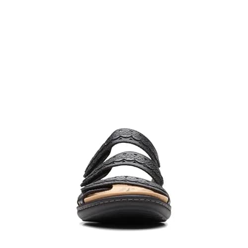 Clarks Women's Laurieann Cove Flat Sandals Black Leather 8.5 Narrow | 24/7 Comfort & Versatility thumbnail 5