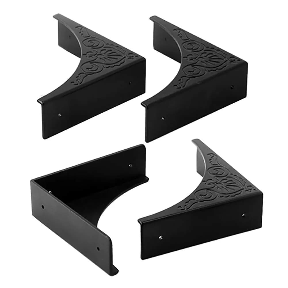 RFORPLY Black Metal Corner Protector 4 Pcs Antique Edge Safety Guard | Covers Damaged Corners