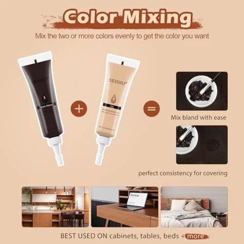 SEISSO Wood Fillers Furniture Repair Kit, 12 Colors, Wood Touch-up Paint, Scratch & Crack Fix, Wooden Floor & Furniture Restoration | 12 Colors, 20g Each thumbnail 6