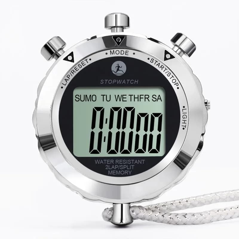 Rolilink Metal Stopwatch with Backlight & Alarm | 2 Lap Memory, 1/100 Sec Accuracy, 7.3cm (2.87in) thumbnail 4