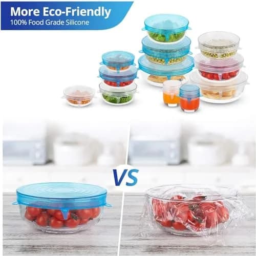 DAILY KISN Silicone Stretch Lids 6PCS | Reusable Food Covers for Bowls & Containers thumbnail 4
