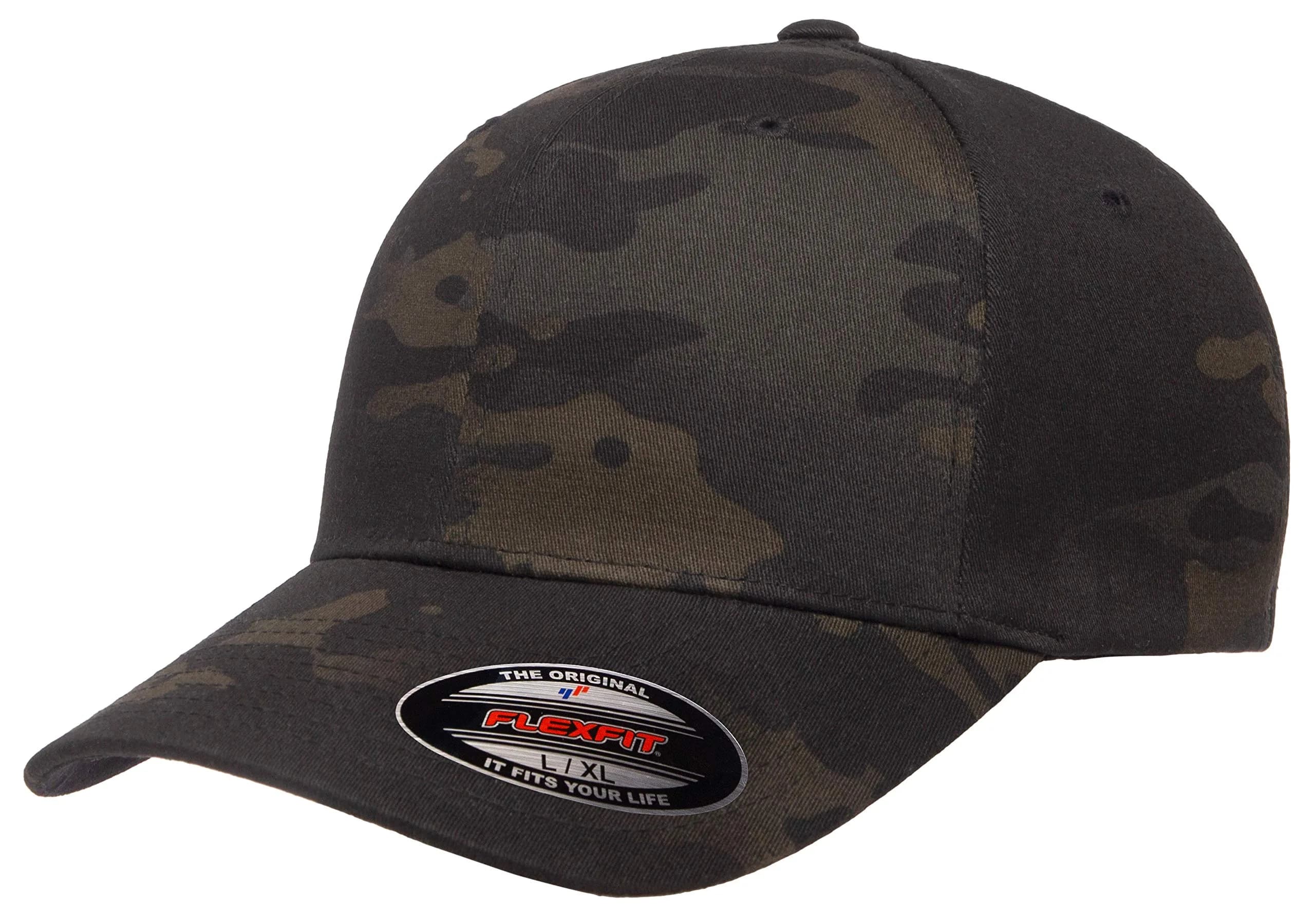 Flexfit Unisex Multicam Baseball Cap Large-X-Large | Officially Licensed MultiCam Pattern — Multicam Black / Large-X-Large