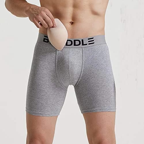 BRODDLE Men's Padded Boxer Briefs with Butt Enhancers - Grey Medium | Enhances Shape & Comfort thumbnail 6