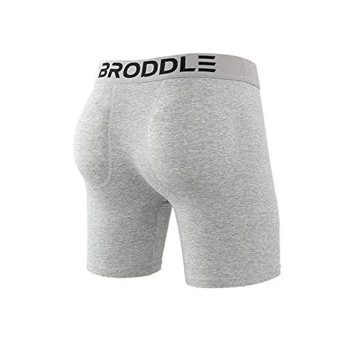 BRODDLE Men's Padded Boxer Briefs with Butt Enhancers - Grey Medium | Enhances Shape & Comfort thumbnail 3