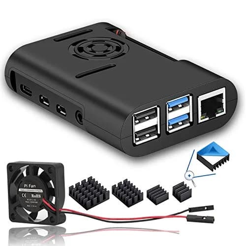 MazerPi Raspberry Pi 4 Case with Cooling Fan & Heatsink | ABS Protective Enclosure for Pi 4B thumbnail 1