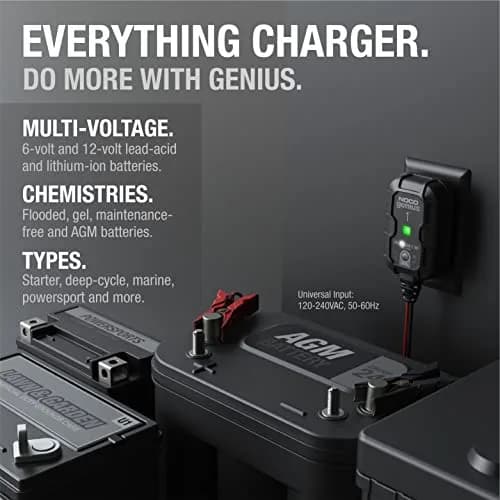NOCO GENIUS1 1A 6/12V Smart Battery Charger & Maintainer | Charges Dead Batteries, Restores Health thumbnail 5