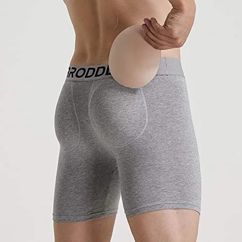 BRODDLE Men's Padded Boxer Briefs with Butt Enhancer Grey Large | Enhances Shape for a Fuller Look thumbnail 4