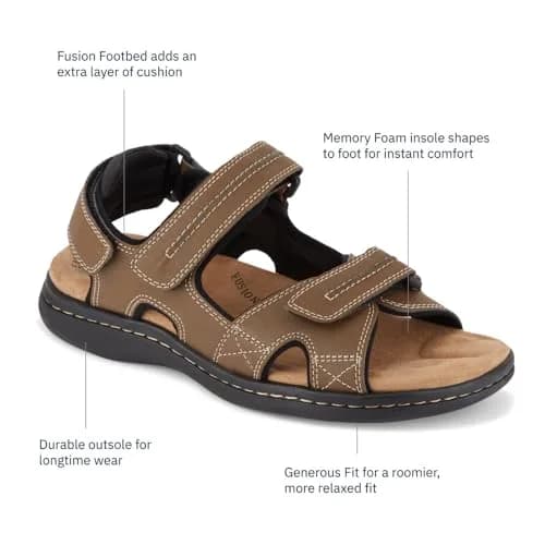 Dockers Mens Newpage Outdoor Sport Sandal Memory Foam, Dark Tan, 15 Wide | Water-Friendly, All-Day Comfort thumbnail 8