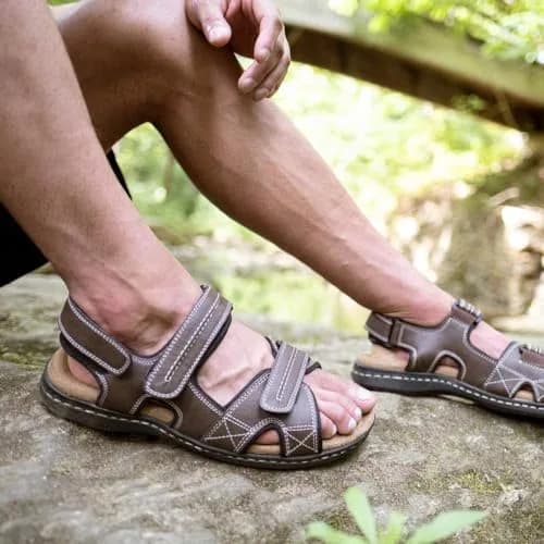 Dockers Mens Newpage Outdoor Sport Sandal Memory Foam, Dark Tan, 15 Wide | Water-Friendly, All-Day Comfort thumbnail 2