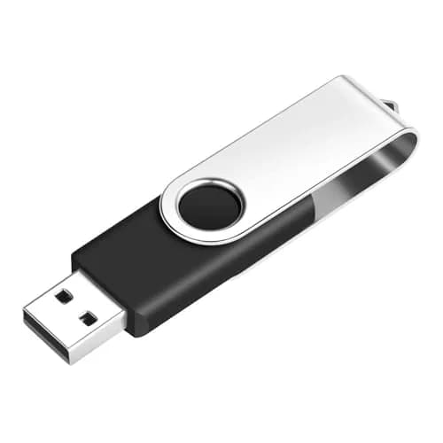 EASTBULL 1GB USB2.0 Flash Drive | Capless Metal Swivel Data Storage (1GB, Black) thumbnail 1