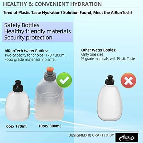 AiRunTech Running Belt with 2x 6oz Bottles & Phone Pocket | Unisex, Adjustable, No Bounce Hydration Pack thumbnail 6