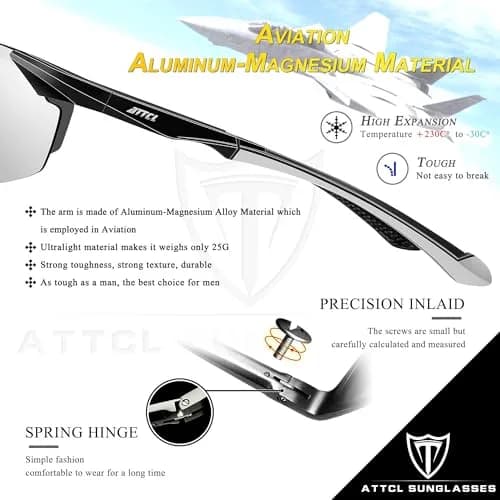 ATTCL Polarized Sports Sunglasses for Men | 64mm Lens Width thumbnail 4