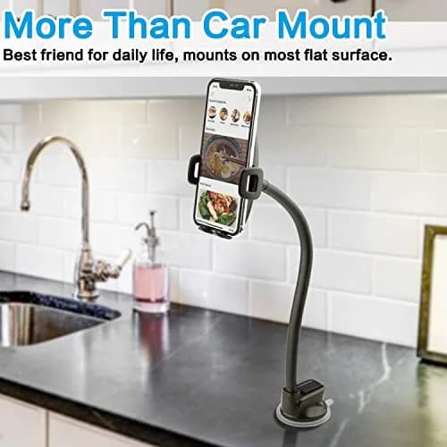 1Zero Car/Truck Phone Mount with 14-Inch Aluminum Gooseneck Long Arm | 360° Rotation & Strong Suction thumbnail 9